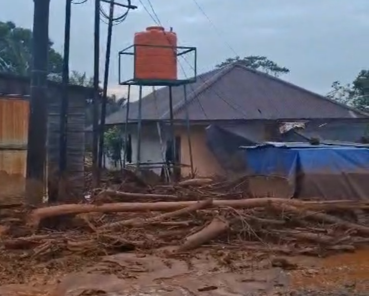Banjir Bandang Desa Molino Morowali Utara Banjir bandang menerjang Desa Molino Morowali Utara, rumah warga rusak tertimbun lumpur dan kayu