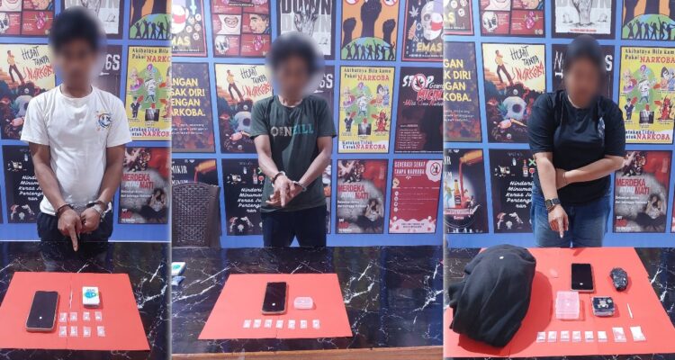 Tiga pelaku narkoba diamankan Polres Morowali Utara, termasuk seorang perempuan, dengan barang bukti 23 paket sabu.