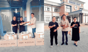 Penyerahan Bantuan untuk Kantor Sinode GKST Kolonodale Pengurus Sinode GKST Kolonodale menerima bantuan tiga unit AC dari anggota DPRD Morut.